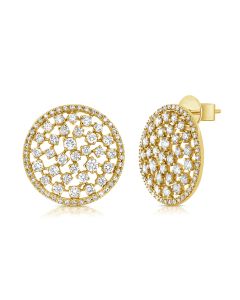 1.36CT DIAMOND CIRCLE STUD EARRINGS