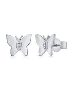 .02CT  DIAMOND BUTTERFLY STUD EARRINGS