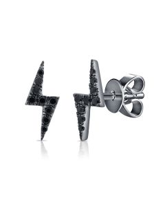 .11CT BLACK DIAMOND LIGHTNING BOLT STUD EARRINGS