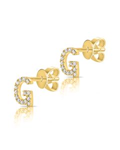 .04CT DIAMOND INITIAL G STUD EARRINGS