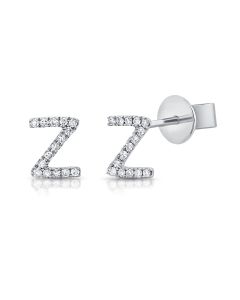 .05CT DIAMOND INITIAL Z STUD EARRINGS