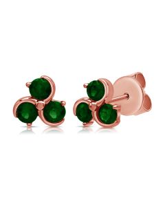 .42CT EMERALD AND DIAMOND  STUD EARRINGS
