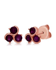 .42CT RUBY AND DIAMOND STUD EARRINGS