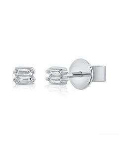.07CT BAGUETTES DIAMOND STUD EARRINGS