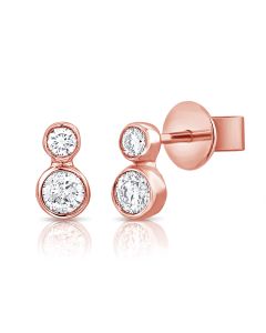 .22CT DIAMOND BEZEL SET STUD EARRINGS