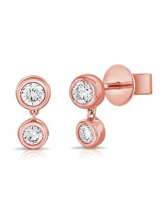 0.30CT DIAMOND BEZEL SET STUD EARRINGS
