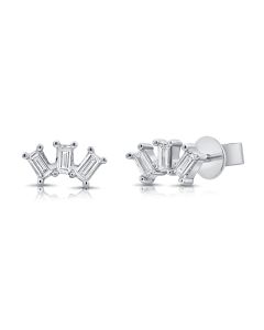 0.16CT BAGUETTES DIAMOND STUD EARRINGS