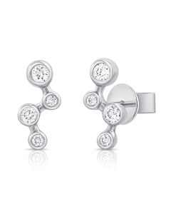 0.15CT DIAMOND BEZEL SET STUD EARRINGS