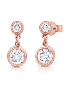 0.26CT DIAMOND BEZEL DROP EARRINGS