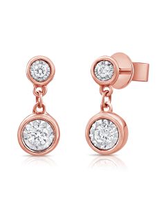 0.07CT DIAMOND MIRACLE SETTING DROP EARRINGS