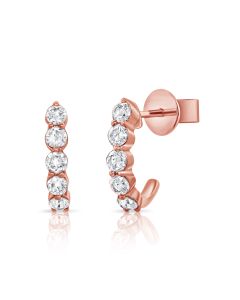 0.32CT DIAMOND CAGE HUGGIE EARRINGS