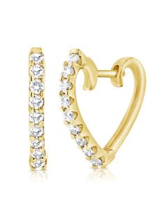 .32CT DIAMOND HEART HUGGIE EARRINGS