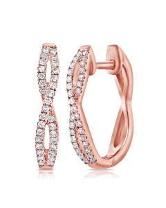 .21CT DIAMOND CROSSOVER HUGGIE EARRINGS