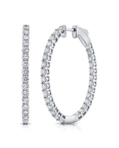 3.02CT DIAMOND HOOP EARRINGS