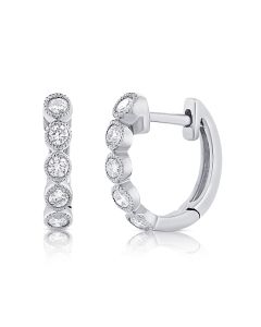 .29CT DIAMOND BEZEL SET HUGGIE EARRINGS
