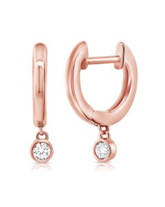 .10CT DIAMOND SOLITAIRE HUGGIE WITH CHARM EARRINGS