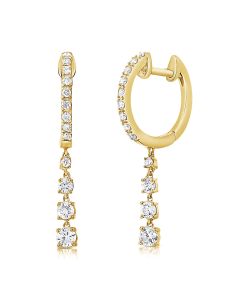 .51CT DIAMOND HUGGIE WITH CHARM EARRINGS