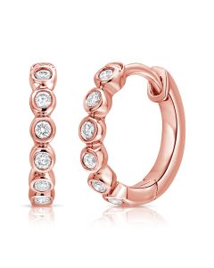 0.12CT DIAMOND BEZEL SET HUGGIE EARRINGS
