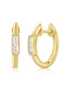 .11CT BAGUETTES DIAMOND HUGGIE EARRINGS