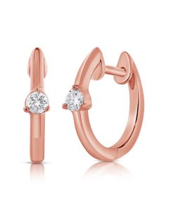 .11CT DIAMOND SOLITAIRE HUGGIE EARRINGS