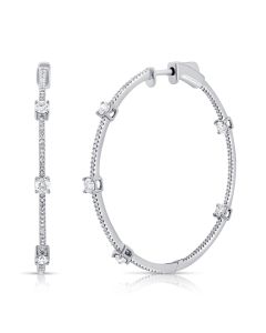 1.37CT DIAMOND HOOP EARRINGS