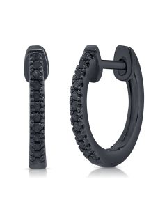 .12CT BLACK DIAMOND HUGGIE EARRINGS
