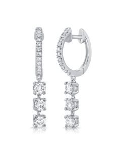 1.00CT DIAMOND HUGGIE WITH CHARM EARRINGS