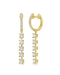 1.00CT DIAMOND HUGGIE WITH CHAIN EARRINGS