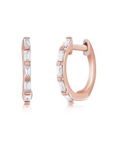 .17CT BAGUETTES DIAMOND HUGGIE EARRINGS