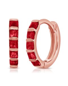 .35CT RUBY DIAMOND HUGGIE EARRINGS