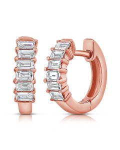 .39CT BAGUETTES DIAMOND HUGGIE EARRINGS