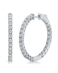 1.20CT DIAMOND MIRACLE SETTING HOOP EARRINGS