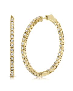 2.01CT DIAMOND MIRACLE SETTING HOOP EARRINGS