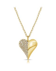 .13CT DIAMOND HEART PENDANT NECKLACE
