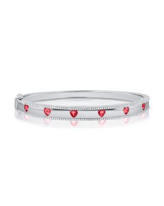 2.55CT RUBY AND DIAMOND HEART BANGLE