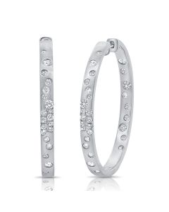 1.26CT DIAMOND CONFETTI HOOP EARRINGS