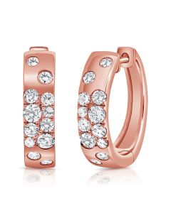 1.14CT DIAMOND CONFETTI HOOP EARRINGS