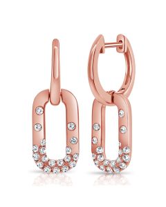 .42CT DIAMOND LINK CONFETTI HUGGIE EARRINGS