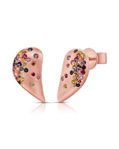 1.40CT RAINBOW COLOR AND DIAMOND CONFETTI STUD EARRINGS