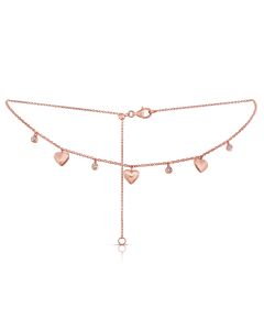 .08CT DIAMOND HEART BEZEL STATION CHOKER NECKLACE