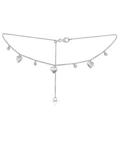 .08CT DIAMOND HEART STATION CHOKER NECKLACE