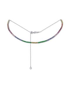 3.84CT RAINBOW COLOR CHOKER NECKLACE