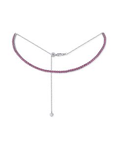 3.90CT PINK SAPPHIRE CHOKER NECKLACE