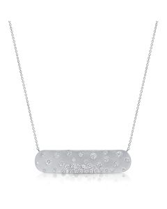 1.27CT DIAMOND BAR CONFETTI PENDANT NECKLACE