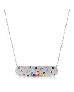 1.65CT RAINBOW COLOR BAR CONFETTI PENDANT NECKLACE