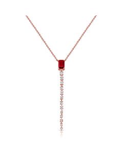 .99CT RUBY AND DIAMOND LARIAT NECKLACE