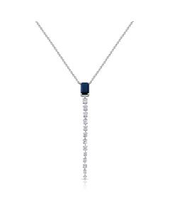 .99CT SAPPHIRE AND DIAMOND LARIAT NECKLACE