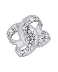 1.29CT DIAMOND CROSSOVER CONFETTI RING