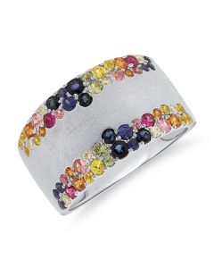 1.45CT RAINBOW COLOR AND ROUND DIAMOND CONFETTI BAND