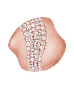 1.30CT DIAMOND BEZEL SET CIGAR RING